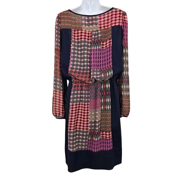 Anthropologie MAEVE Patchwork Dress Blouson Balloon Sleeve Boho Hippie Womens M - Picture 2 of 15